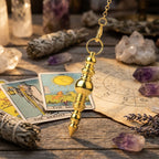 Pendule Divinatoire Radiesthésie en Cuivre Laiton Dorée Dorée