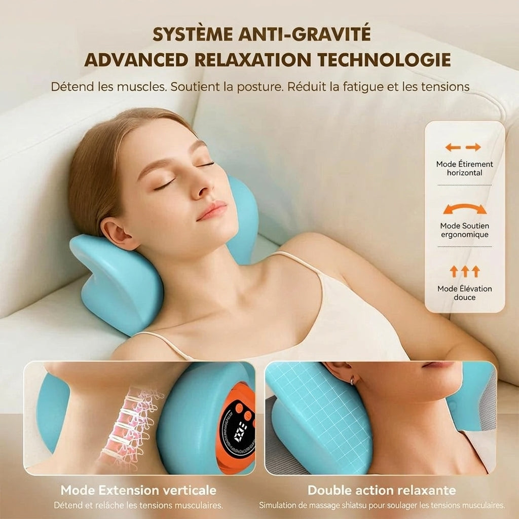 Coussin de Massage Cervical Chauffant Électrique