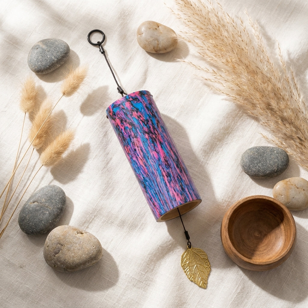 Carillon Koshi Coloré Rose Rose bleu