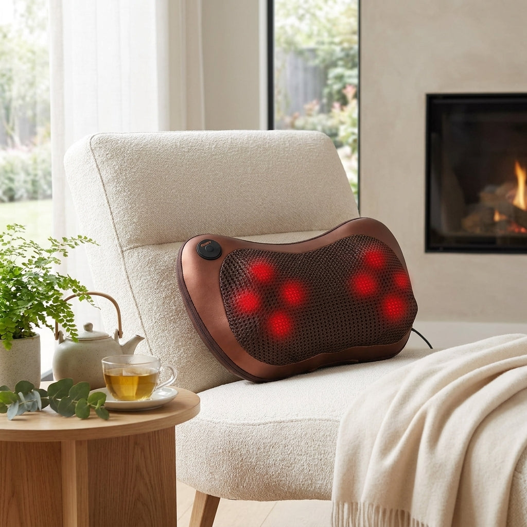 Coussin Chauffant Massant Électrique | Coussins de Massage Électriques 6 Têtes - 2 boutons 8 Têtes - 1 bouton