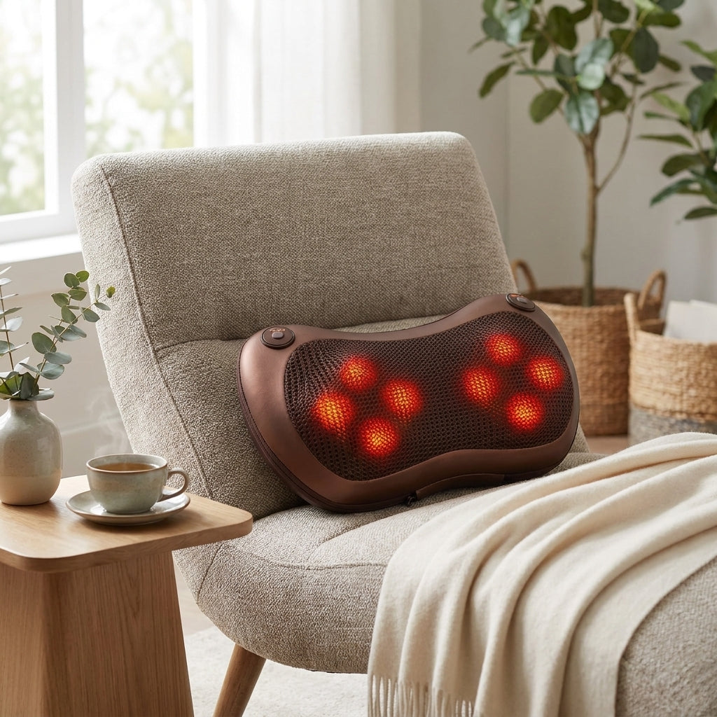 Coussin Chauffant Massant Électrique | Coussins de Massage Électriques 6 Têtes - 2 boutons 8 Têtes - 2 boutons