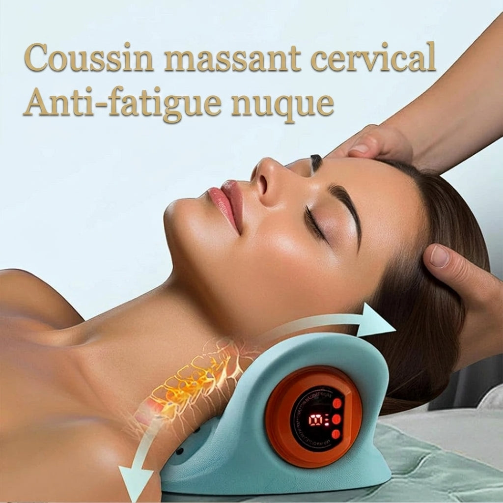 Coussin de Massage Cervical Chauffant Électrique