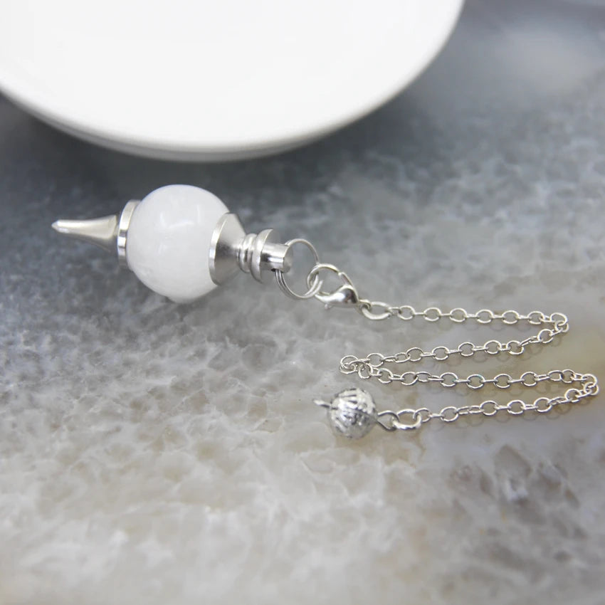 Pendule Divinatoire Radiesthésie Pierre Metal