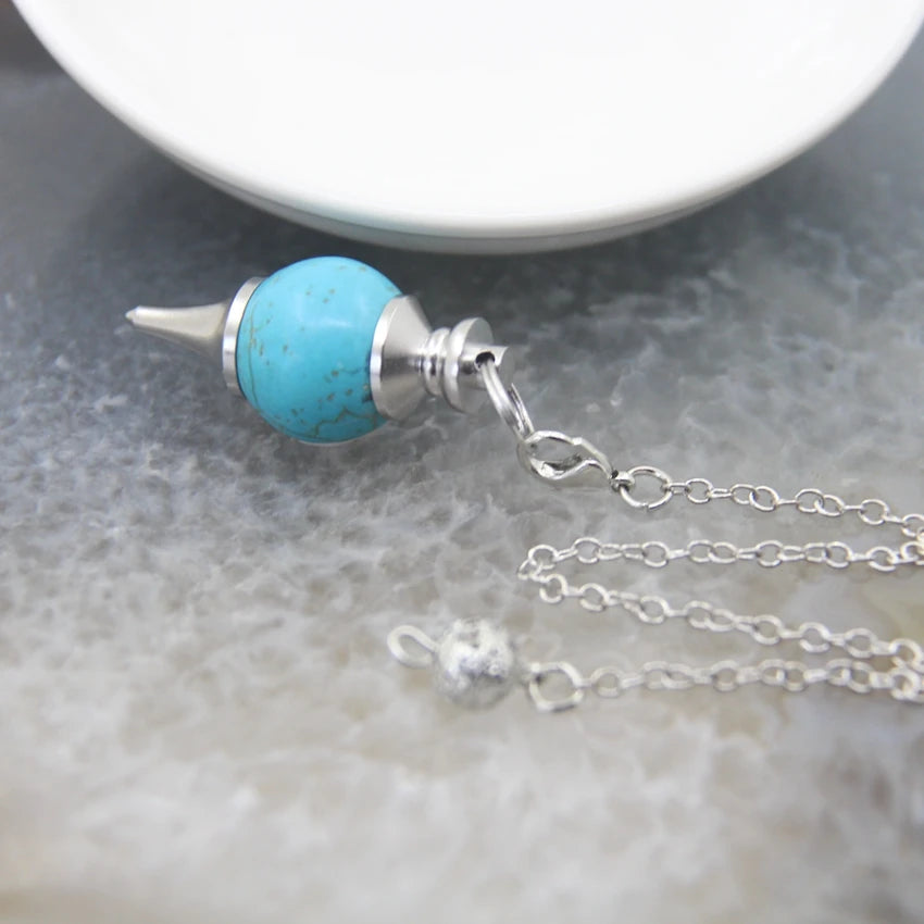 Pendule Divinatoire Radiesthésie Pierre Metal