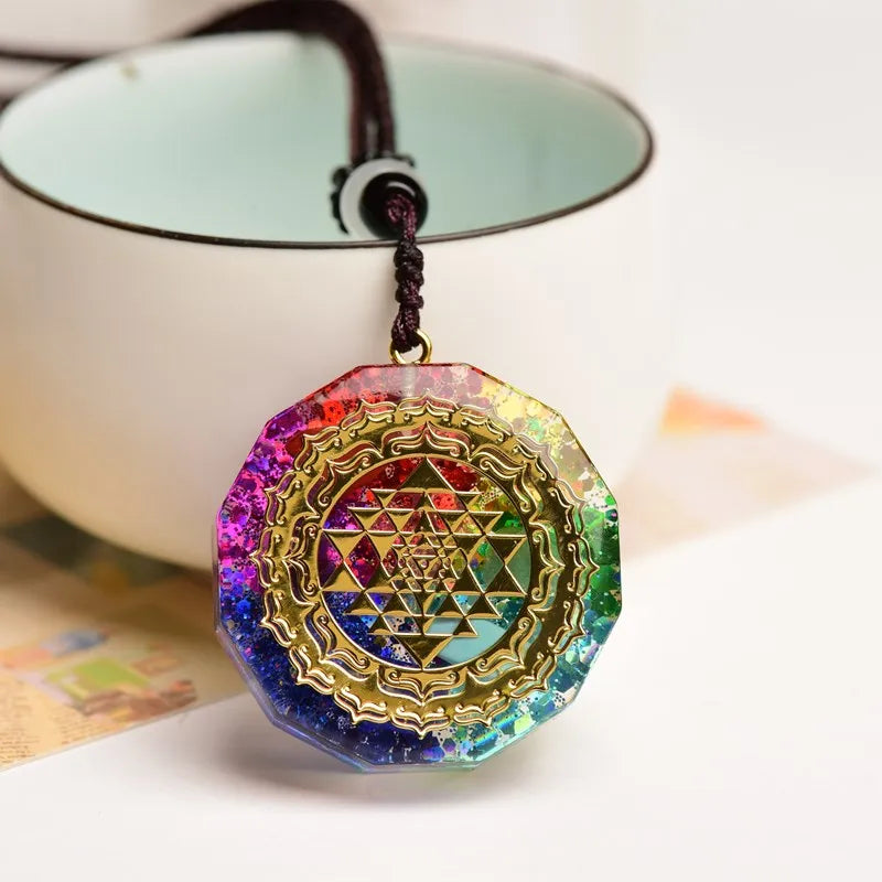 Pendentif Orgonite Géométrie Sacrée Énergétique