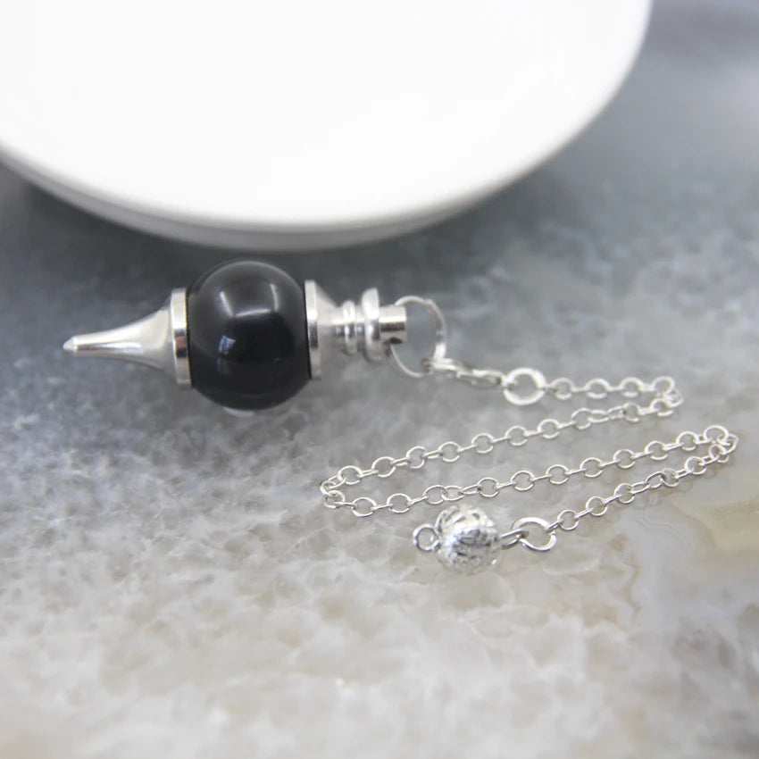 Pendule Divinatoire Radiesthésie Pierre Metal