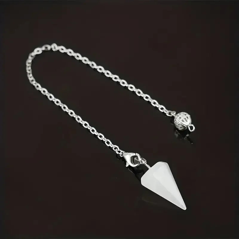 Pendule Divination Forme Cristal Pierre Naturelle