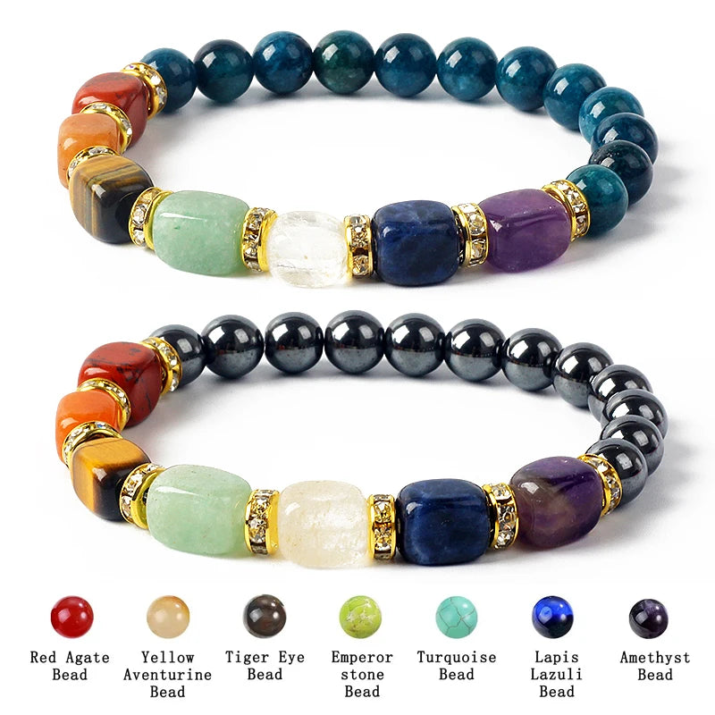 Bracelet 7 Chakras en Pierres Naturelles