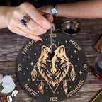 Planche Radiesthésie en Bois Motif Loup