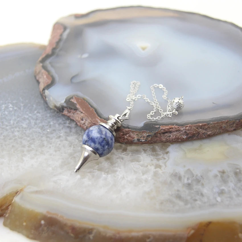 Pendule Divinatoire Radiesthésie Pierre Metal