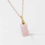 Pendentif Rectangle Rose Quartzs