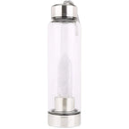 Bouteille en Verre avec Cristal de Roche Naturelle