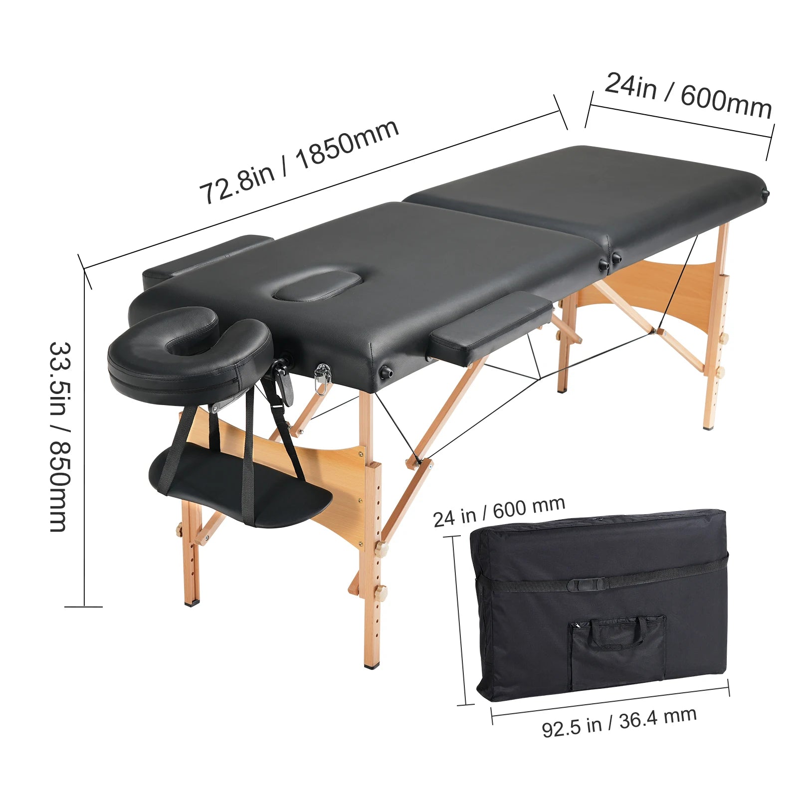 Table de Massage Pliante Noire