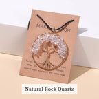 Collier avec Pendentif Arbre de Vie Pierre Naturelle