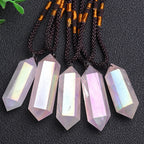 Pendentif en Rose Quartz Naturelle Forme Cristal
