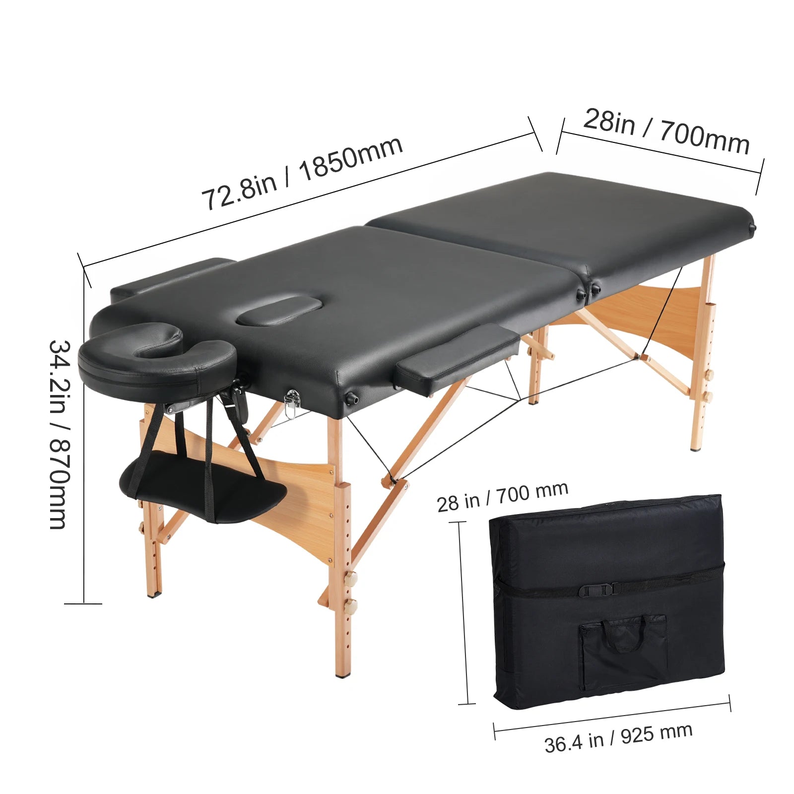 Table de Massage Pliante Noire