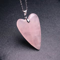 Pendentif Quartz Rose Grand Coeur