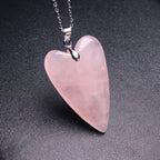 Pendentif Quartz Rose Grand Coeur
