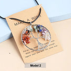 Collier avec Pendentif Arbre de Vie Pierre Naturelle