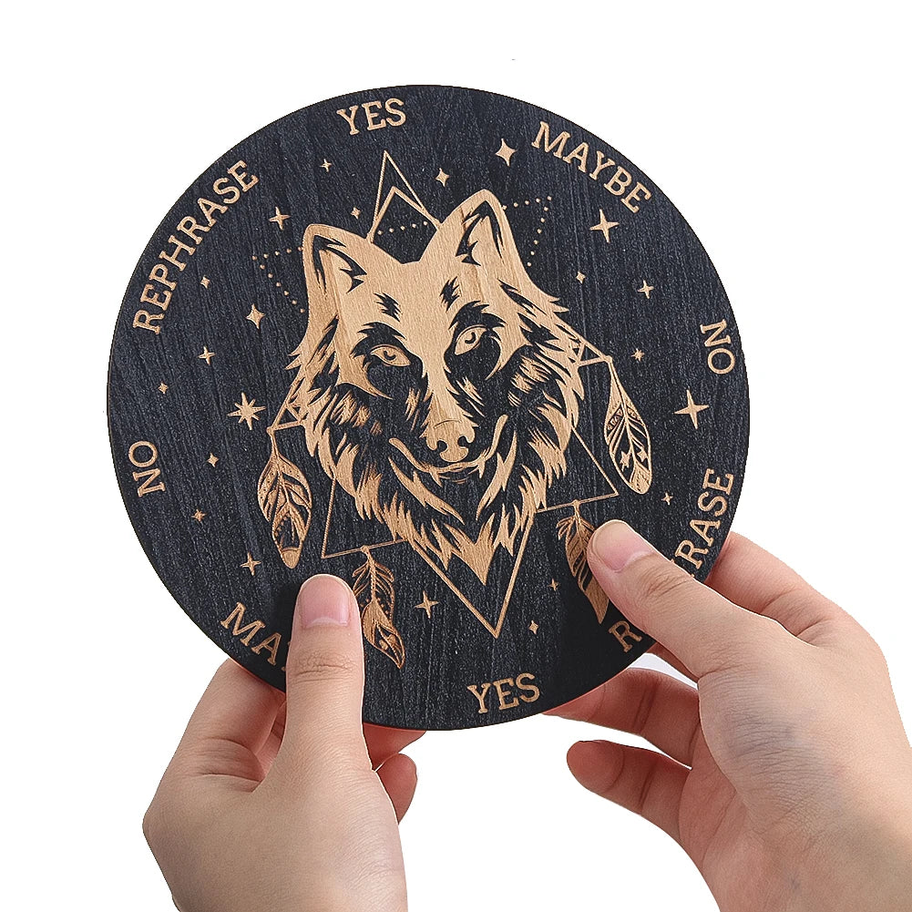 Planche Radiesthésie en Bois Motif Loup