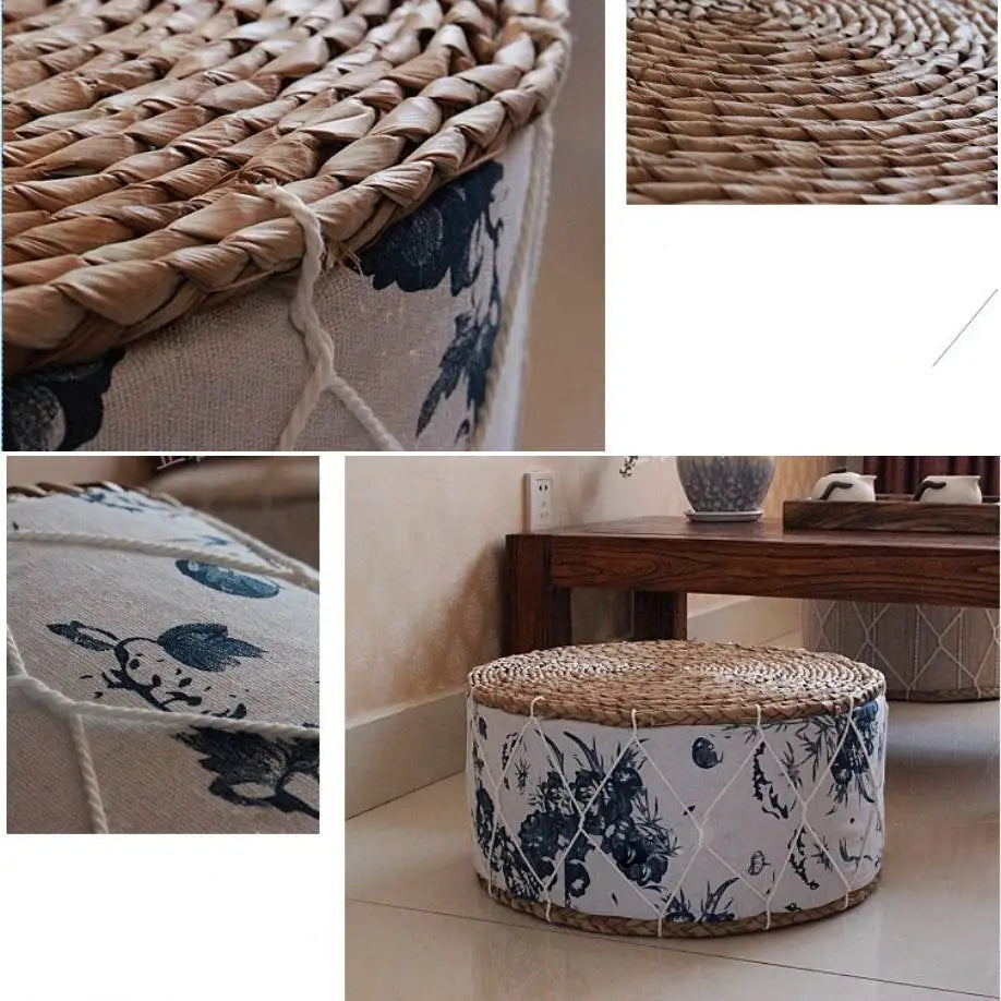 Coussin de Méditation Tressé Fibres Naturelles