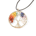 Collier avec Pendentif Arbre de Vie Pierre Naturelle