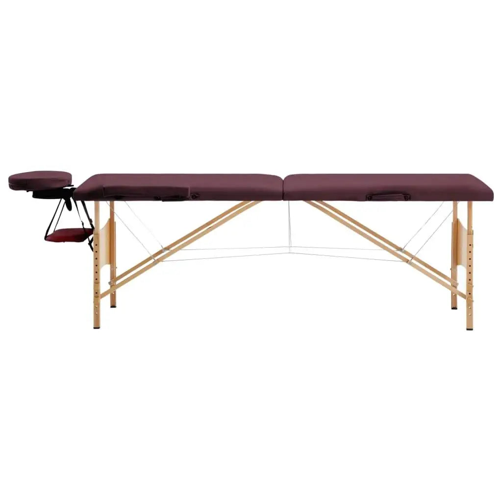 Table de Massage Pliante Bordeaux Bois