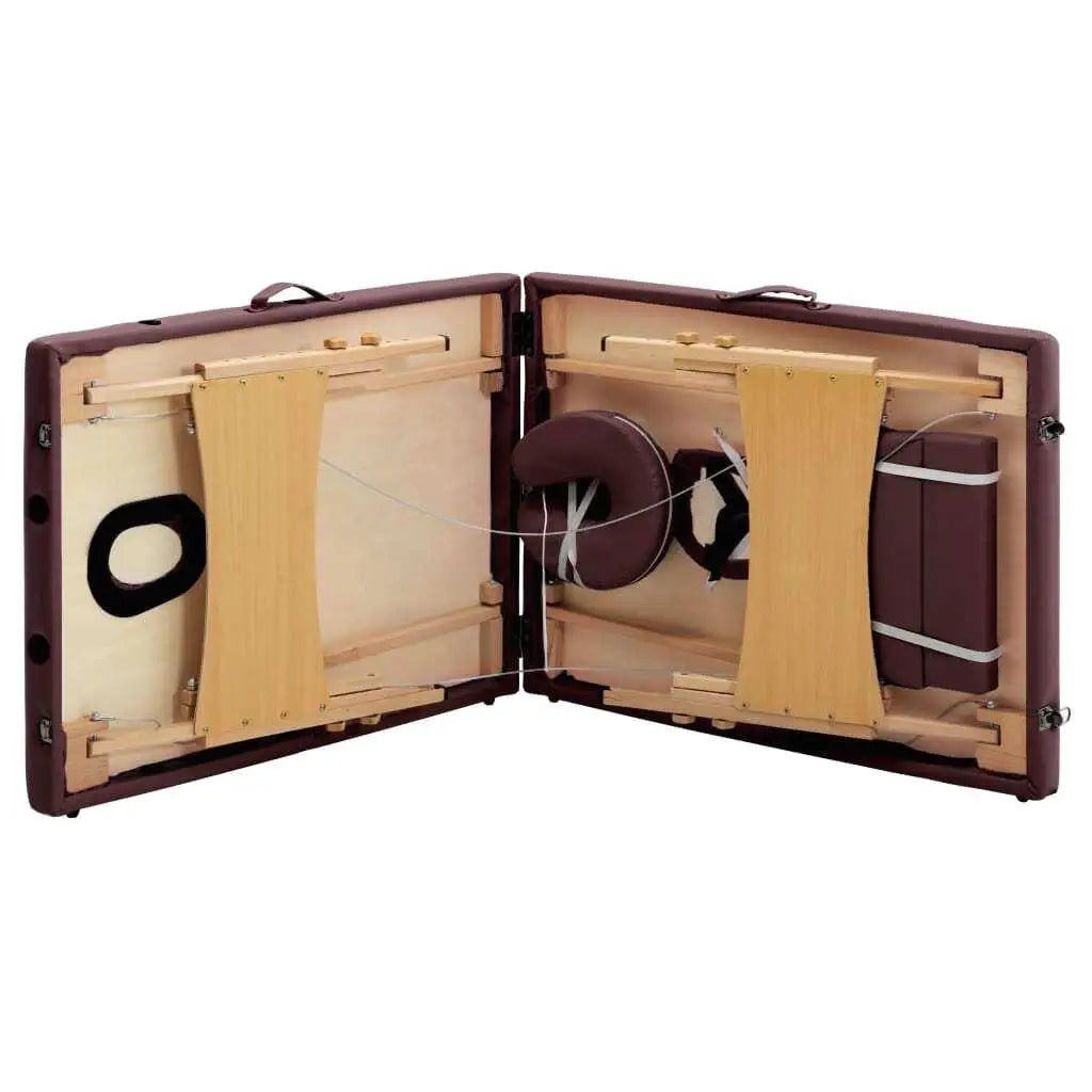 Table de Massage Pliante Bordeaux Bois