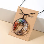 Collier avec Pendentif Arbre de Vie Pierre Naturelle