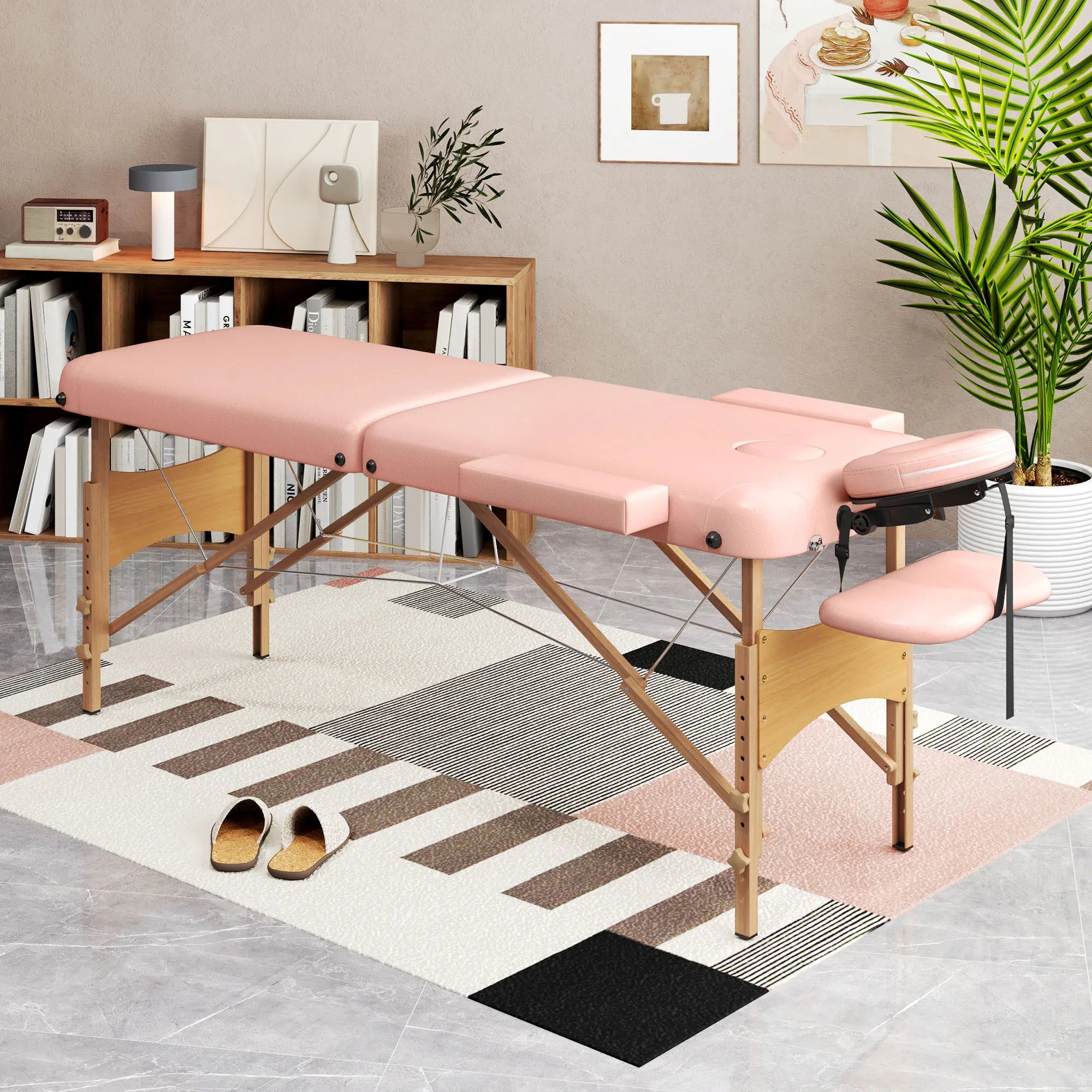 Table de Massage Pliante Rose Bois