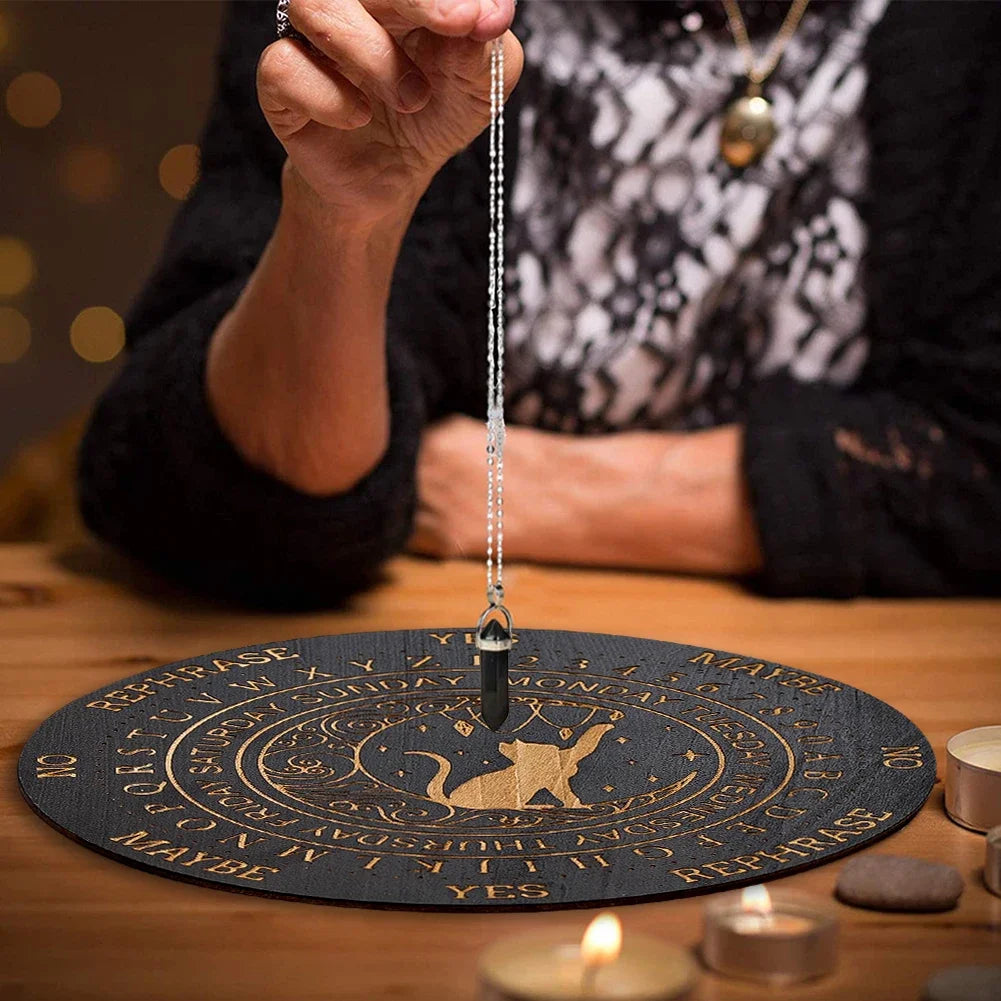 Planche Radiesthésie en Bois Motif Chat