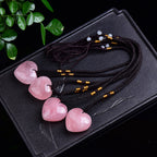 Pendentif Quartz Rose Coeur Pierre Polie