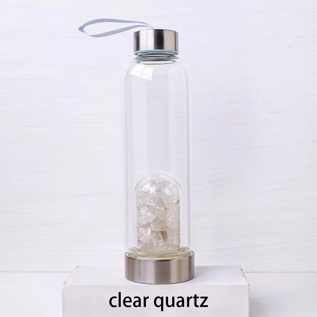 Gourde en Verre avec Pierres Naturelles