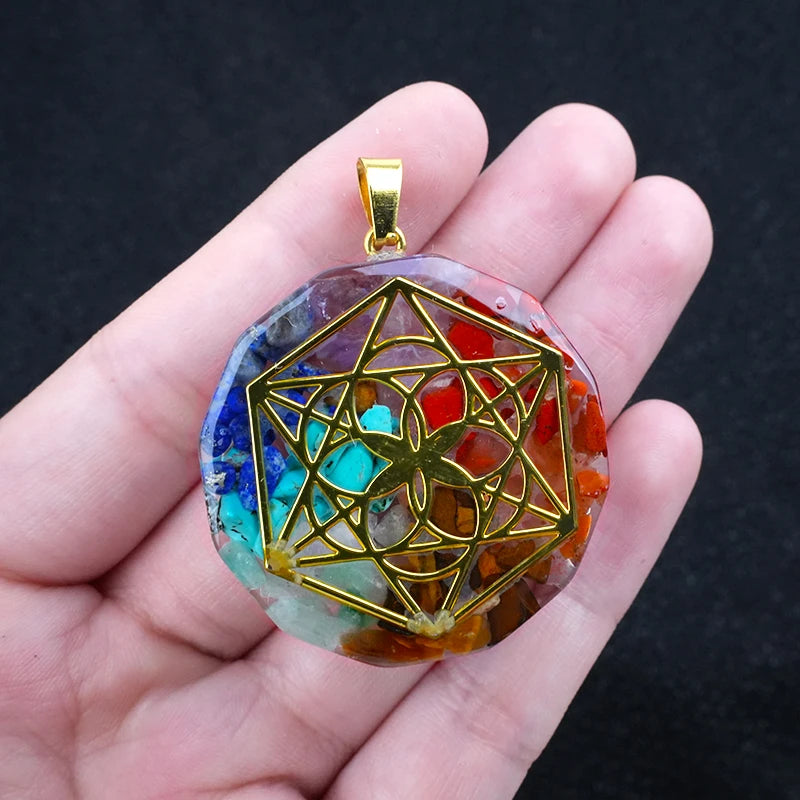 Pendentif Orgonite 7 Chakras