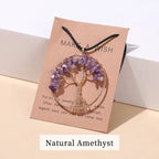 Collier avec Pendentif Arbre de Vie Pierre Naturelle