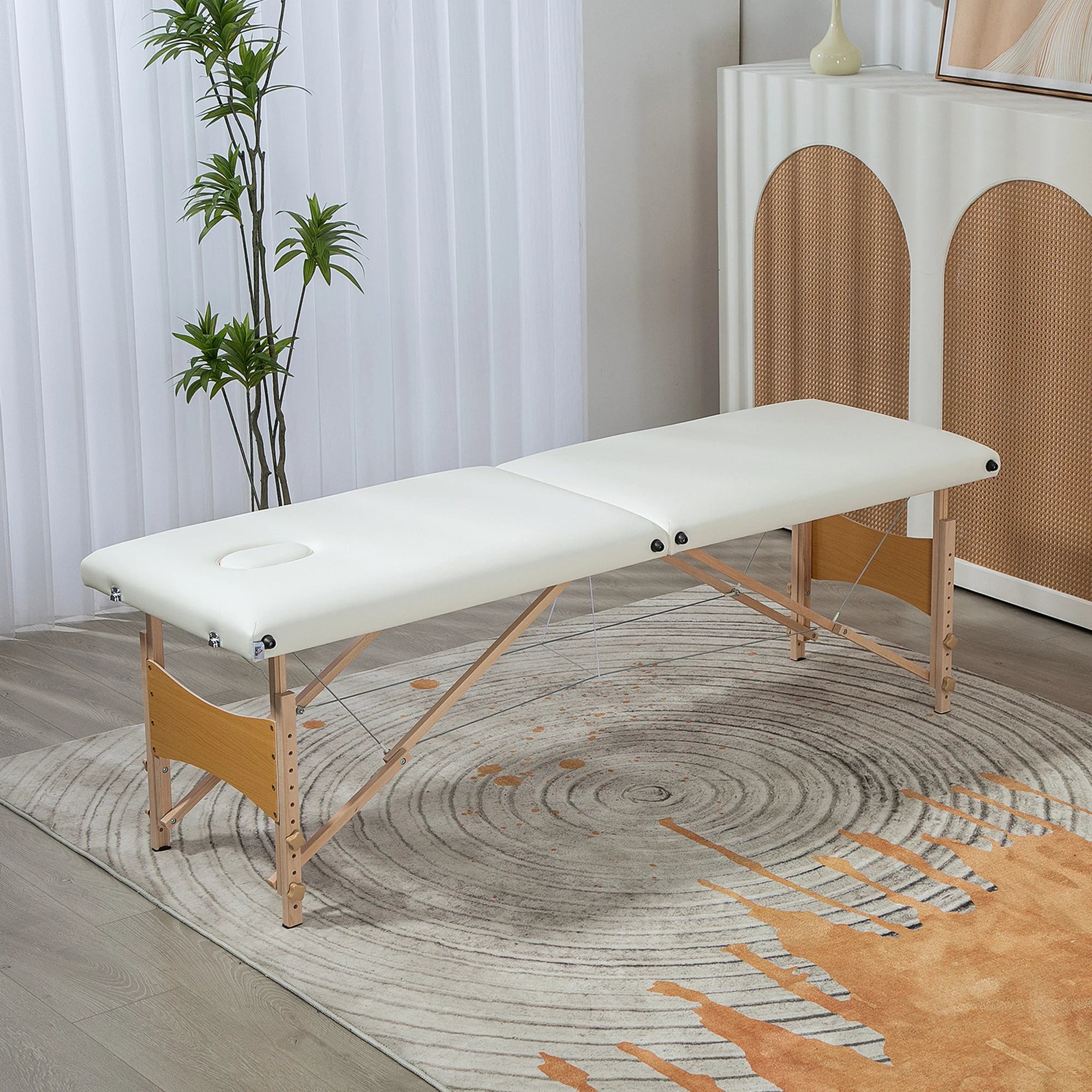 Table de Massage Pliante Légère Bois 186X60X58-81 cm