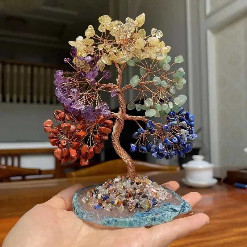 Arbre du Bonheur Pierre Naturelle 7 Chakras