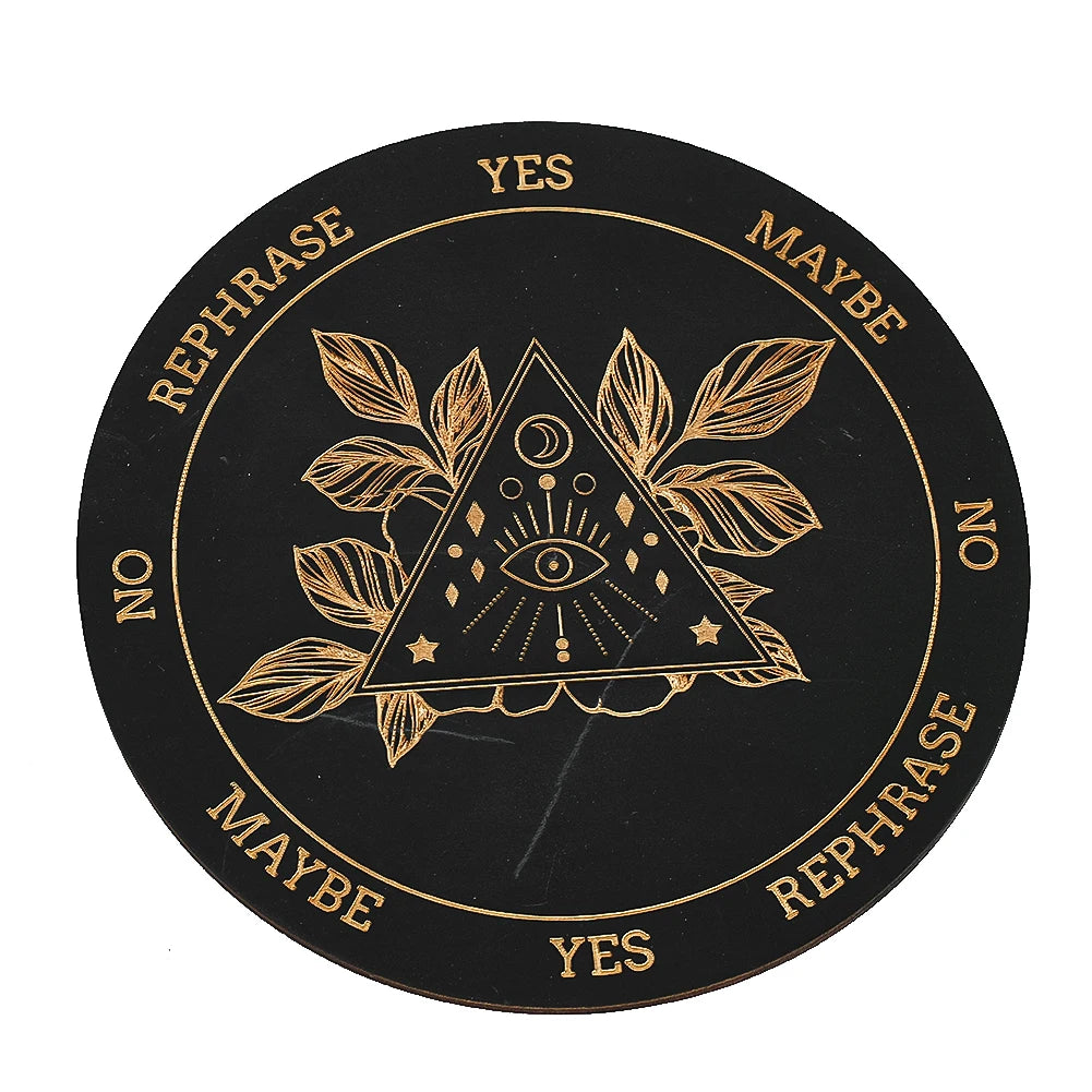 Planche Radiesthésie en Bois Motifs Œil Sacré & Triangle Mystique