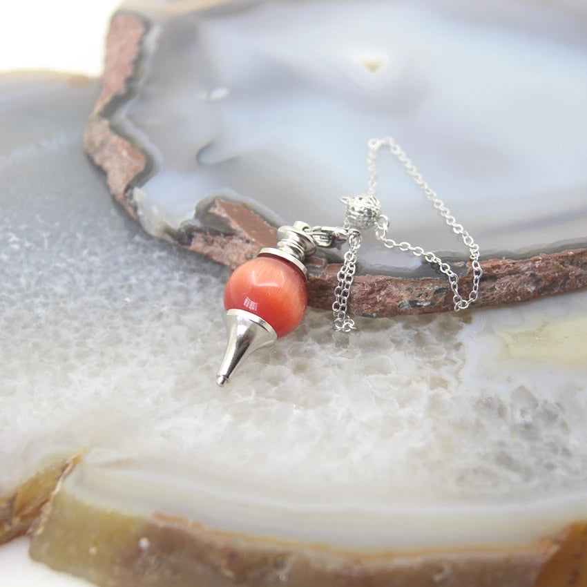 Pendule Divinatoire Radiesthésie Pierre Metal