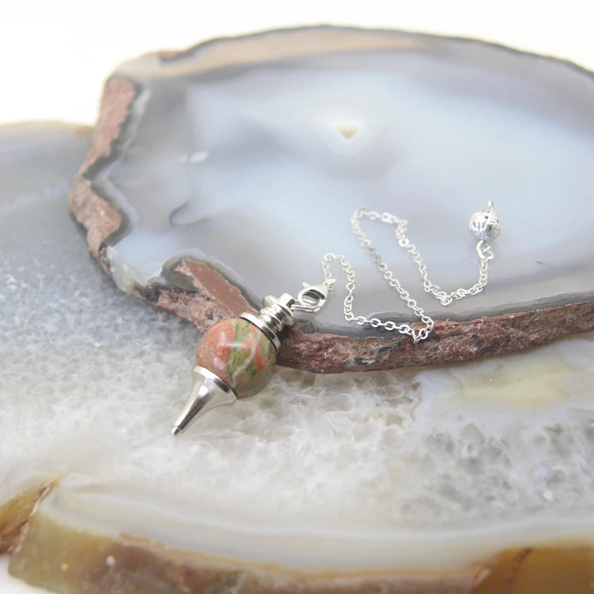 Pendule Divinatoire Radiesthésie Pierre Metal