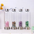 Gourde en Verre avec Pierres Naturelles