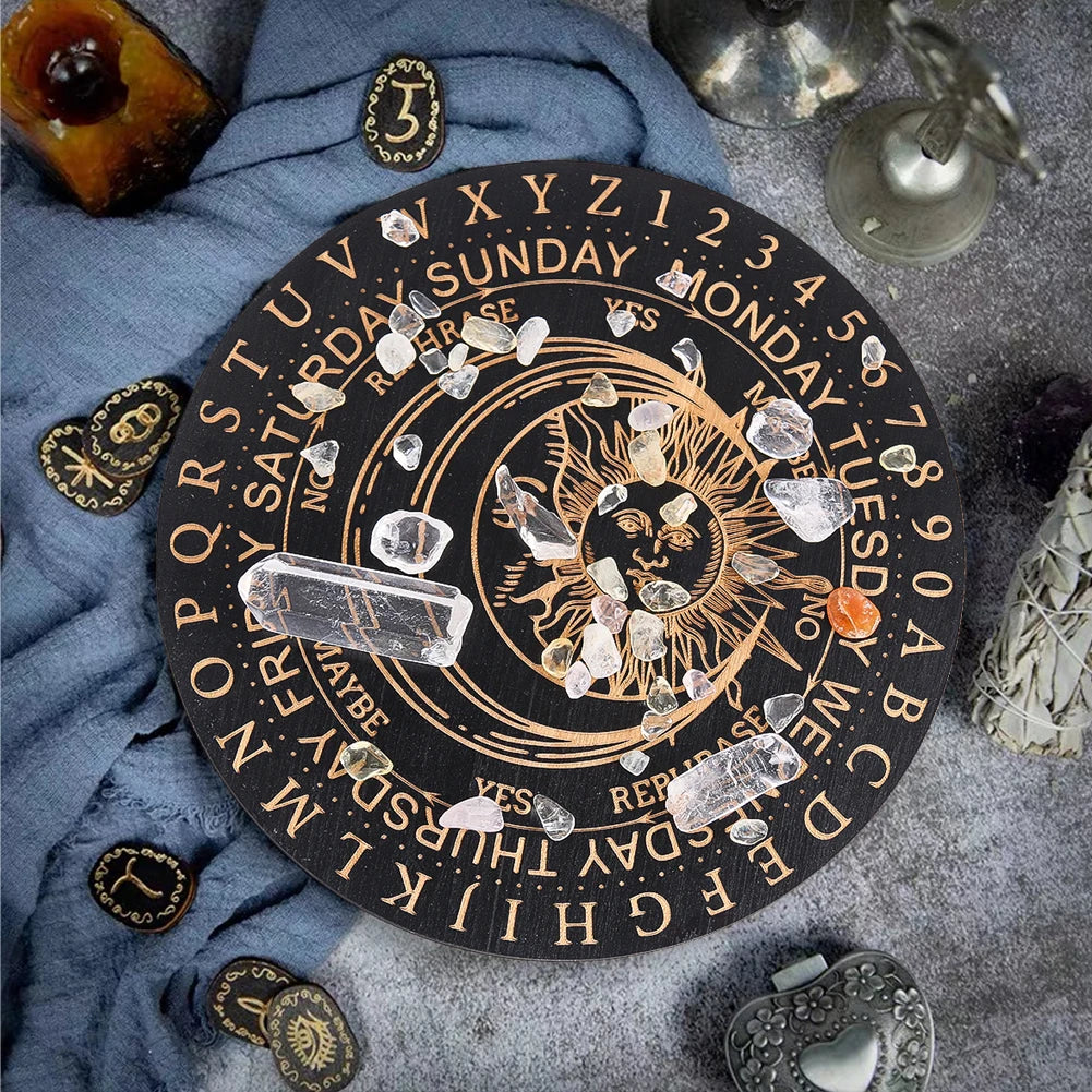 Planche Radiesthésie en Bois Motif Soleil