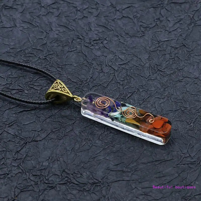 Pendentif Collier Orgonite Hexagone