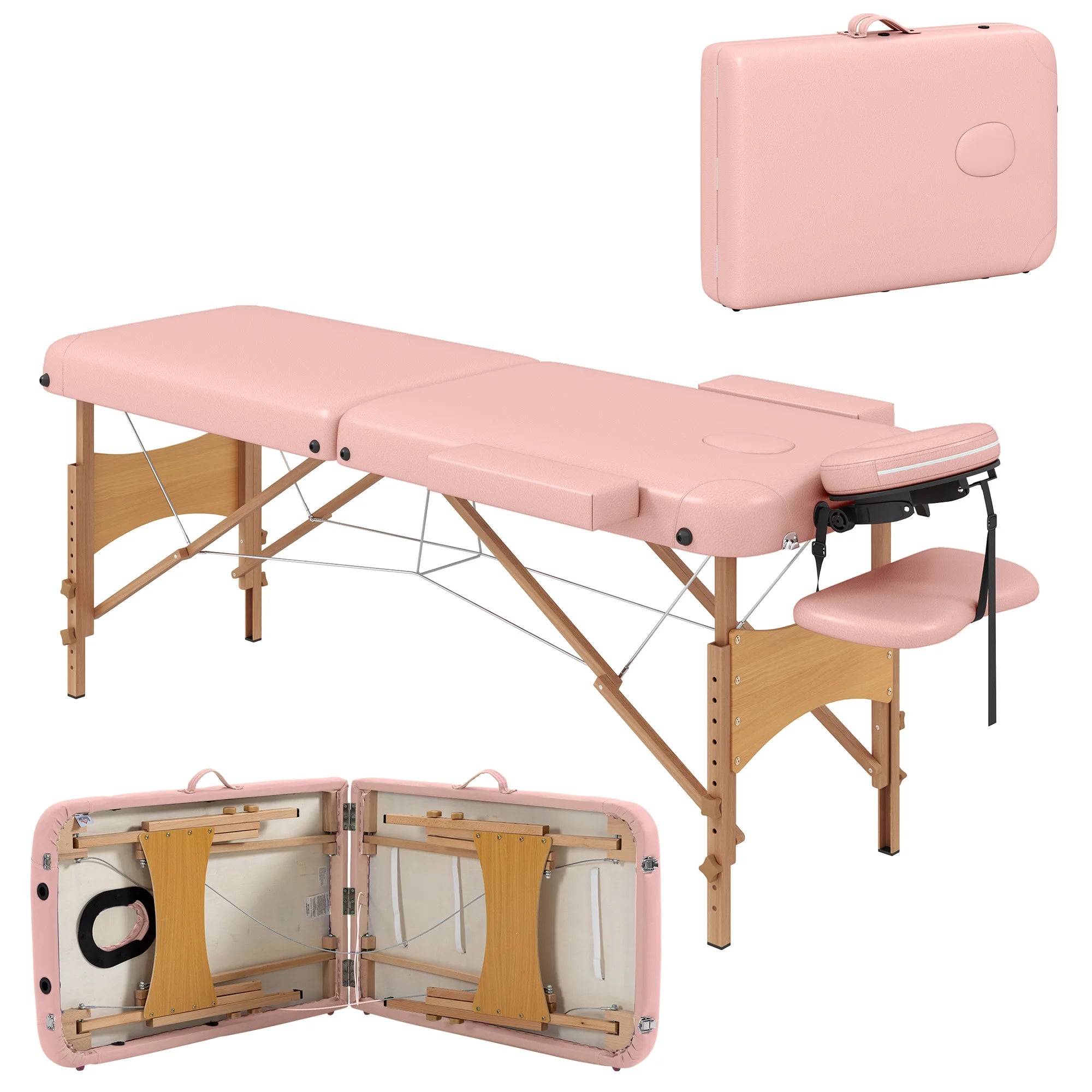 Table de Massage Pliante Rose Bois