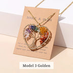 Collier avec Pendentif Arbre de Vie Pierre Naturelle