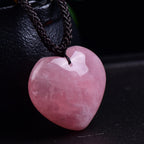 Pendentif Quartz Rose Coeur Pierre Polie