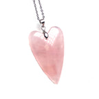 Pendentif Quartz Rose Grand Coeur
