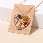 Collier avec Pendentif Arbre de Vie Pierre Naturelle