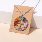 Collier avec Pendentif Arbre de Vie Pierre Naturelle