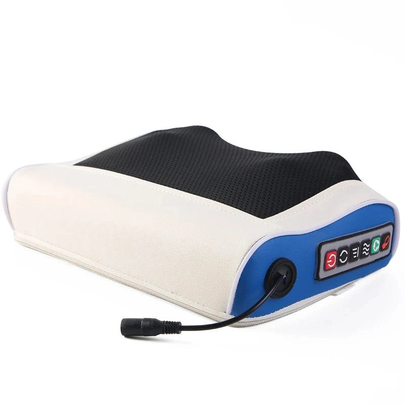 Oreiller de Massage Cervical blanc bleu et noir